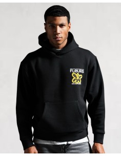 Hoodie "Fleurs de Printemps" noir