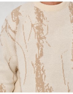 Pull à motif abstrait camel 2