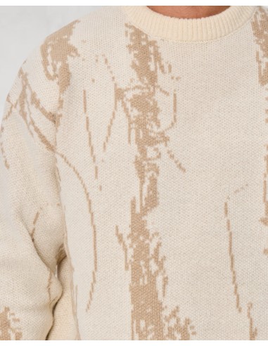 Pull à motif abstrait camel Pull à motif abstrait camel