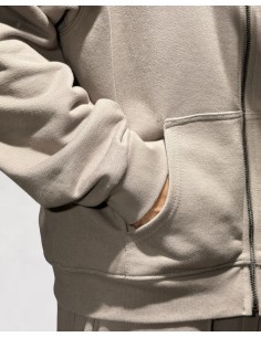 Veste zippée uni loose marron 2