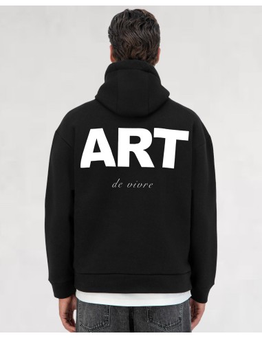 Hoodie noir Artiste "ART DE VIVRE"