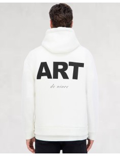 Hoodie blanc Artiste "ART DE VIVRE"