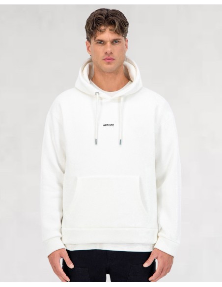Hoodie blanc Artiste "ART DE VIVRE"