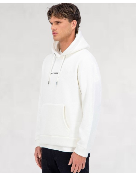 Hoodie blanc Artiste "ART DE VIVRE"