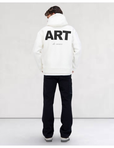 Hoodie blanc Artiste "ART DE VIVRE"