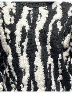 PULL TEXTURE LOGO "SAVANE" NOIR 2