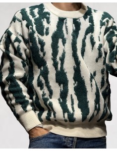 PULL TEXTURE LOGO "SAVANE" VERT