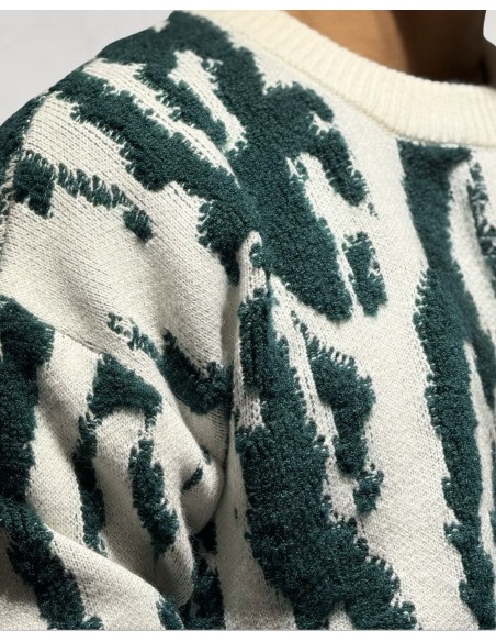 PULL TEXTURE LOGO "SAVANE" VERT