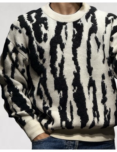 PULL TEXTURE LOGO "SAVANE" BLANC PULL TEXTURE LOGO "SAVANE" BLANC