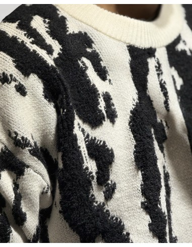 PULL TEXTURE LOGO "SAVANE" BLANC PULL TEXTURE LOGO "SAVANE" BLANC