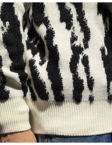 PULL TEXTURE LOGO "SAVANE" BLANC PULL TEXTURE LOGO "SAVANE" BLANC