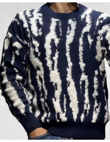 PULL TEXTURE LOGO "SAVANE" BLEU PULL TEXTURE LOGO "SAVANE" BLEU