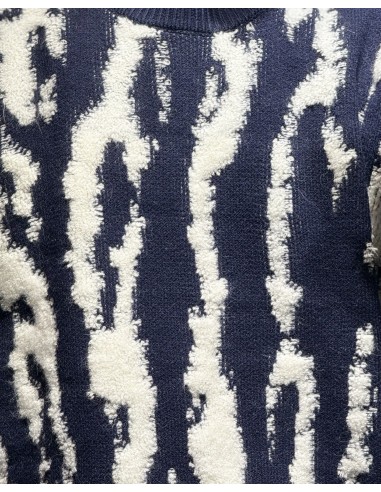 PULL TEXTURE LOGO "SAVANE" BLEU PULL TEXTURE LOGO "SAVANE" BLEU