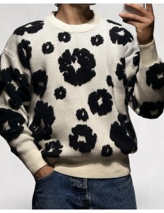 PULL MAILLE LOGO "CIRCLE" BLANC