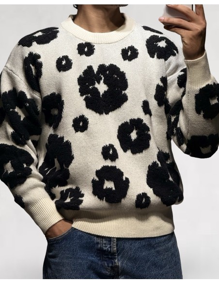 PULL MAILLE LOGO "CIRCLE" BLANC