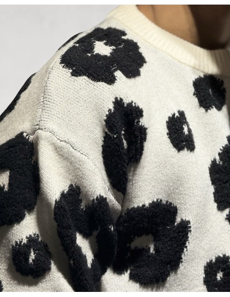 PULL MAILLE LOGO "CIRCLE" BLANC