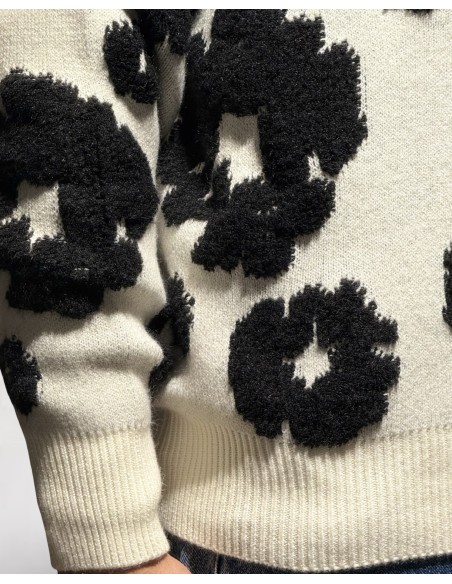 PULL MAILLE LOGO "CIRCLE" BLANC