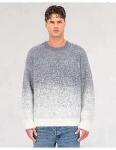 Pull mohair "gray snow"