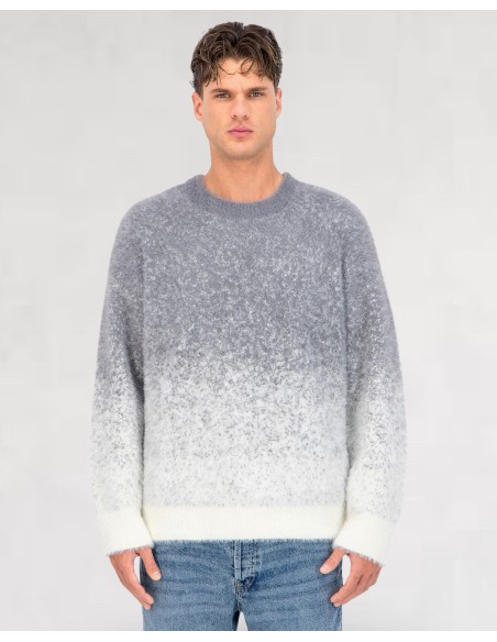 Pull mohair "gray snow"