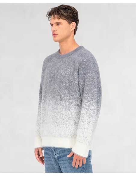 Pull mohair "gray snow"