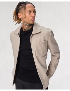 Veste effet daim classe beige