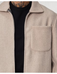 Veste effet daim classe beige 2