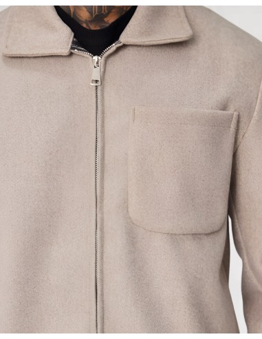 Veste effet daim classe beige Veste effet daim classe beige