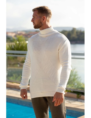 Pull Col Roulé Blanc Imperial