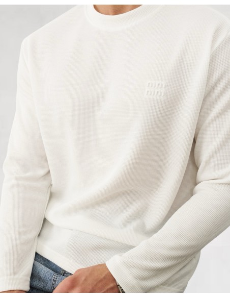 T-shirt manches longues "MM" blanc