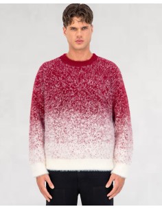 Pull mohair "gray snow" rouge 2