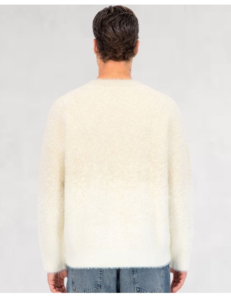 Pull mohair "gray snow" beige
