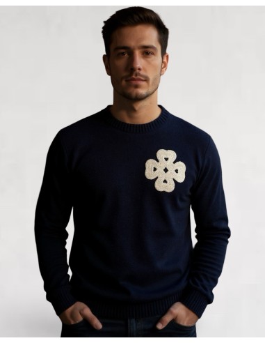 Pull en maille "LUCKY" bleu marine