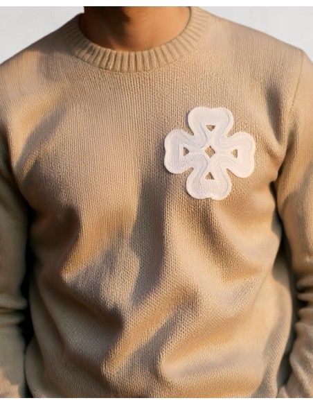 Pull en maille "LUCKY" beige