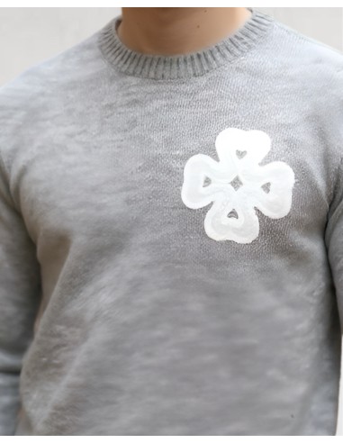 Pull en maille "LUCKY" gris