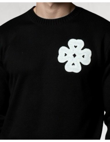 Pull en maille "LUCKY" noir