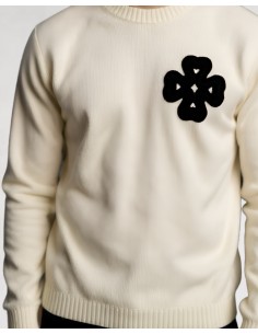 Pull en maille "LUCKY" écru 2