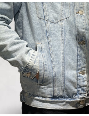 Veste en jeans fourrée bleu