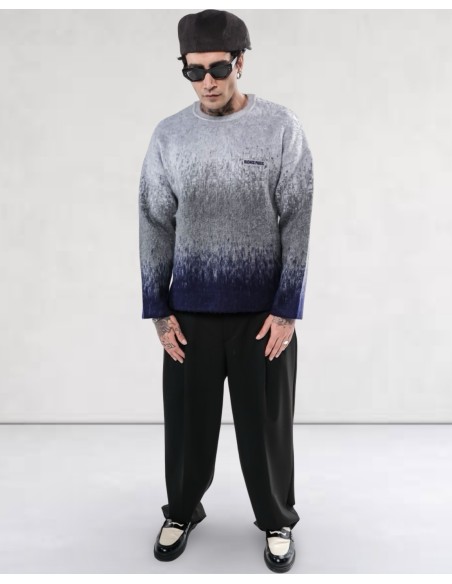 Pull en maille "Degraded" gris