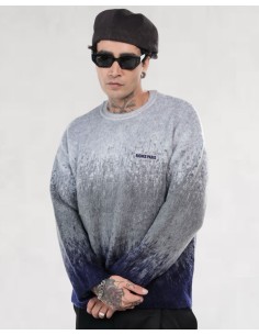 Pull en maille "Degraded" gris 2
