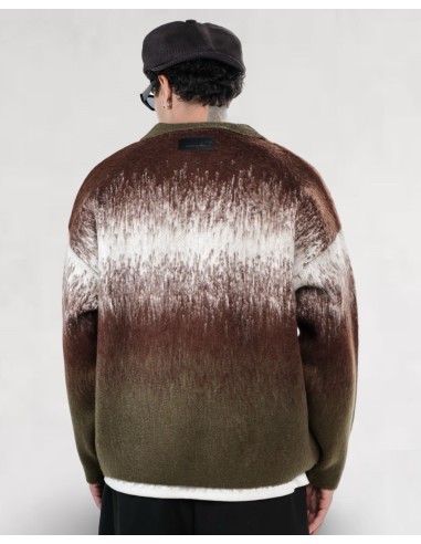 Veste en maille zippée "Degraded" khaki