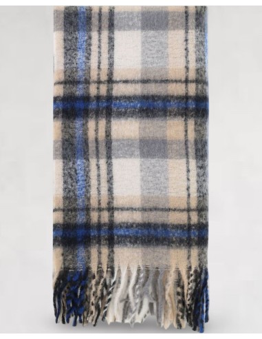 Echarpe bleue à motifs carreaux