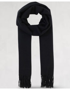 Echarpe noire à longues franges 2