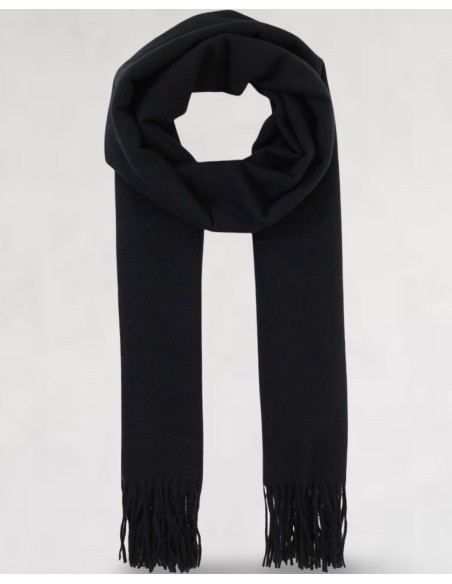 Echarpe noire à longues franges