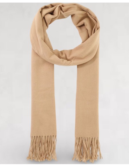 Echarpe camel à longues franges