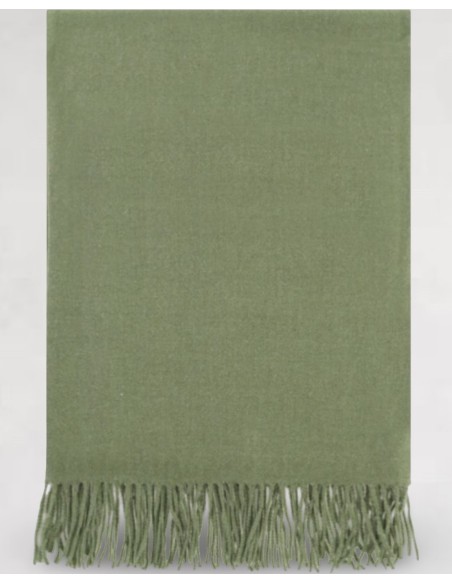 Echarpe verte à longues franges
