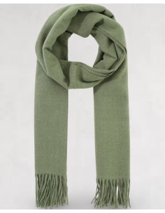Echarpe verte à longues franges 2