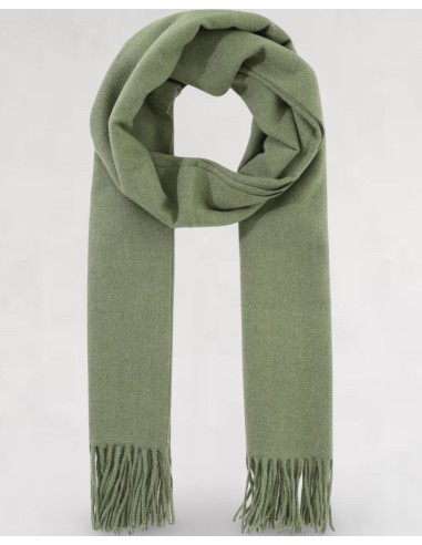 Echarpe verte à longues franges