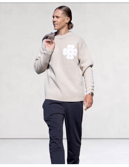 Pull en maille "LUCKY" beige