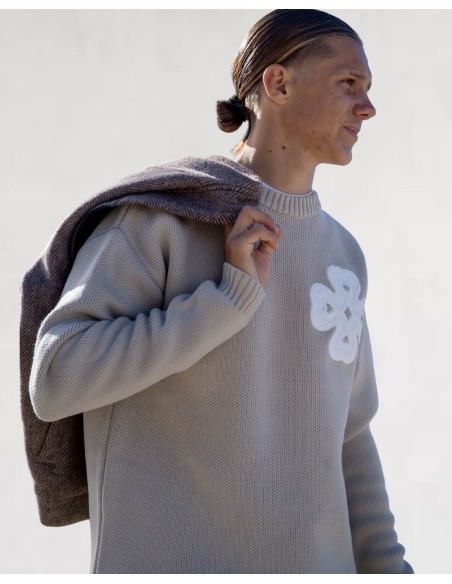 Pull en maille "LUCKY" beige