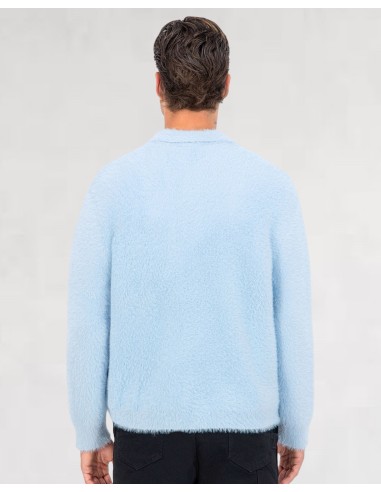 Pull style polo mohair "blue snow"